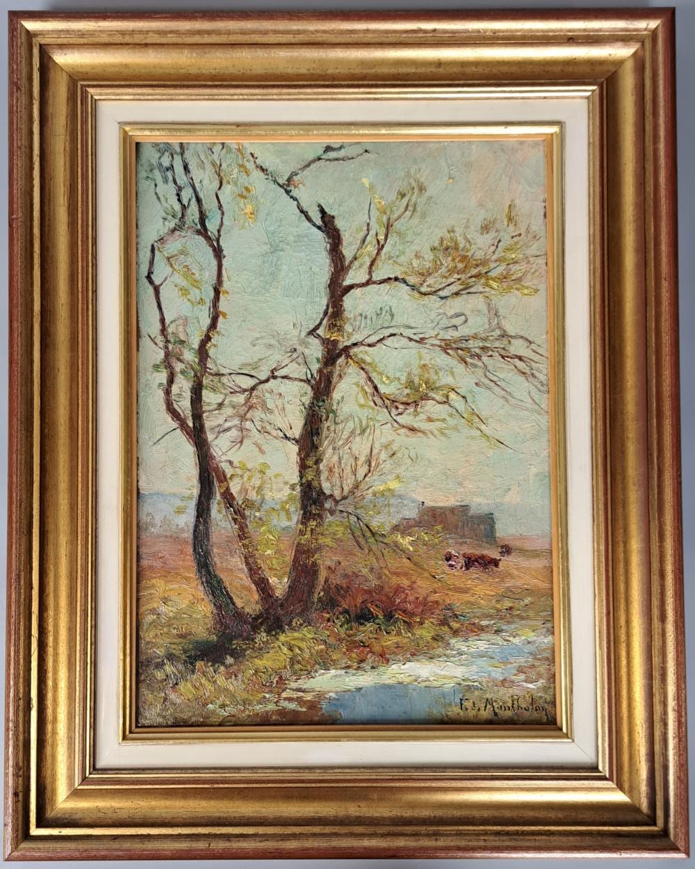 François Richard de Montholon comparable auction result: fran ois richard de montholon 1856 1940 paysage aux vaches huile sur toile sign en bas