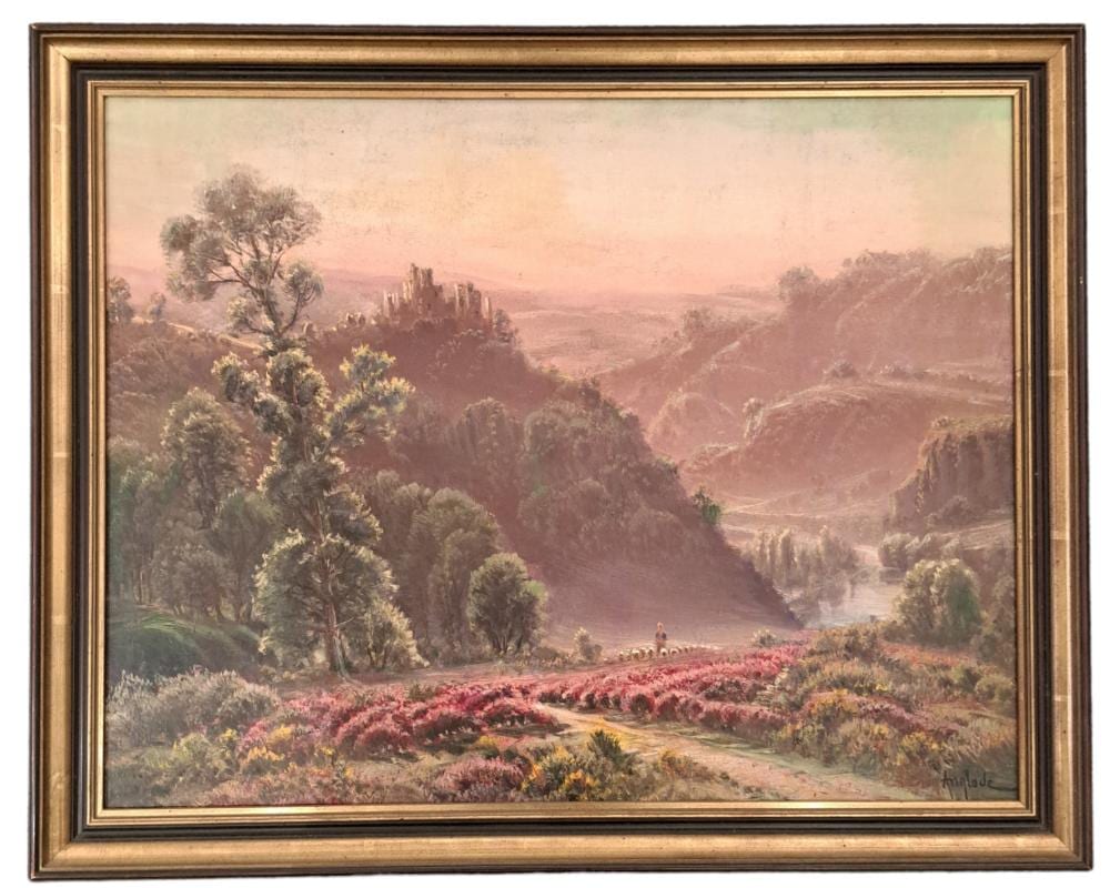 Gaston Anglade comparable auction result: gaston anglade 1854 1919 paysage de bruy res dans la creuse huile sur toile sign en bas