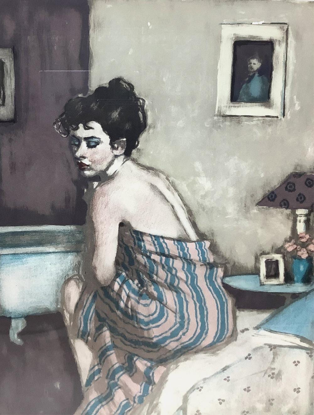Malcolm T Liepke comparable auction result: malcolm t liepke before the bath signed numbered lithograph