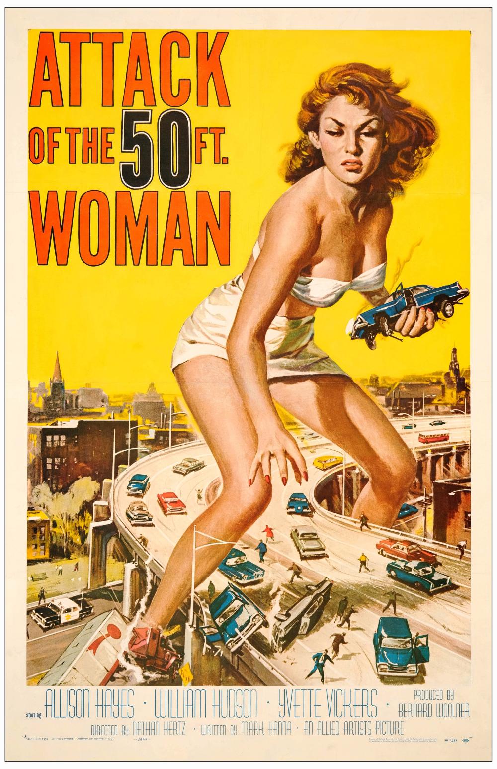 ATTACK OF THE 50 FOOT WOMAN (1958) - One-Sheet Poster on Linen AP456 sold by Propstore Los Angeles, lot 16 — auction record photograph