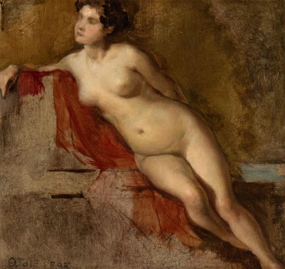 Teodoro Wolf Ferrari comparable auction result: teodoro wolf ferrari venezia 1878 san zenone degli ezzelini 1945 study for a nude