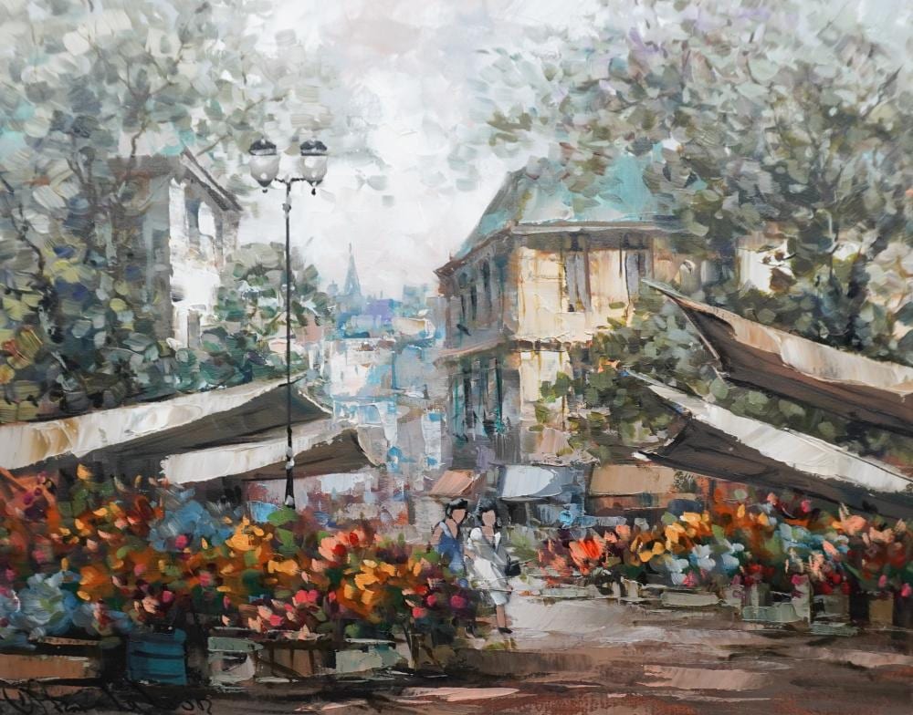 Pierre Latour comparable auction result: pierre latour french american 1935 2006 flower shelter acrylic on canvas signed l l frame 29 3 4 x 35 1 2 in 75 6 x 90 2 cm