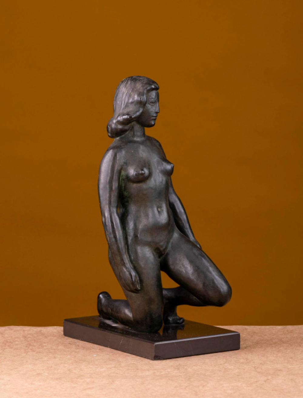 António Duarte comparable auction result: ant nio duarte 1912 1998 nu feminino escultura em bronze com base em m rmore preto assinada alt aprox total 40 cm
