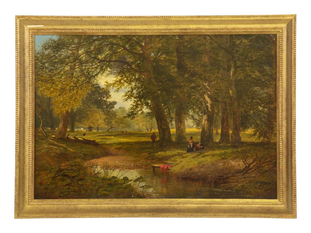 John Milne Donald comparable auction result: john milne donald british 1819 1866 figures resting by a stream
