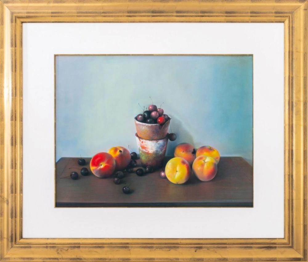 Andrew Hemingway comparable auction result: andrew hemingway still life pastel on paper