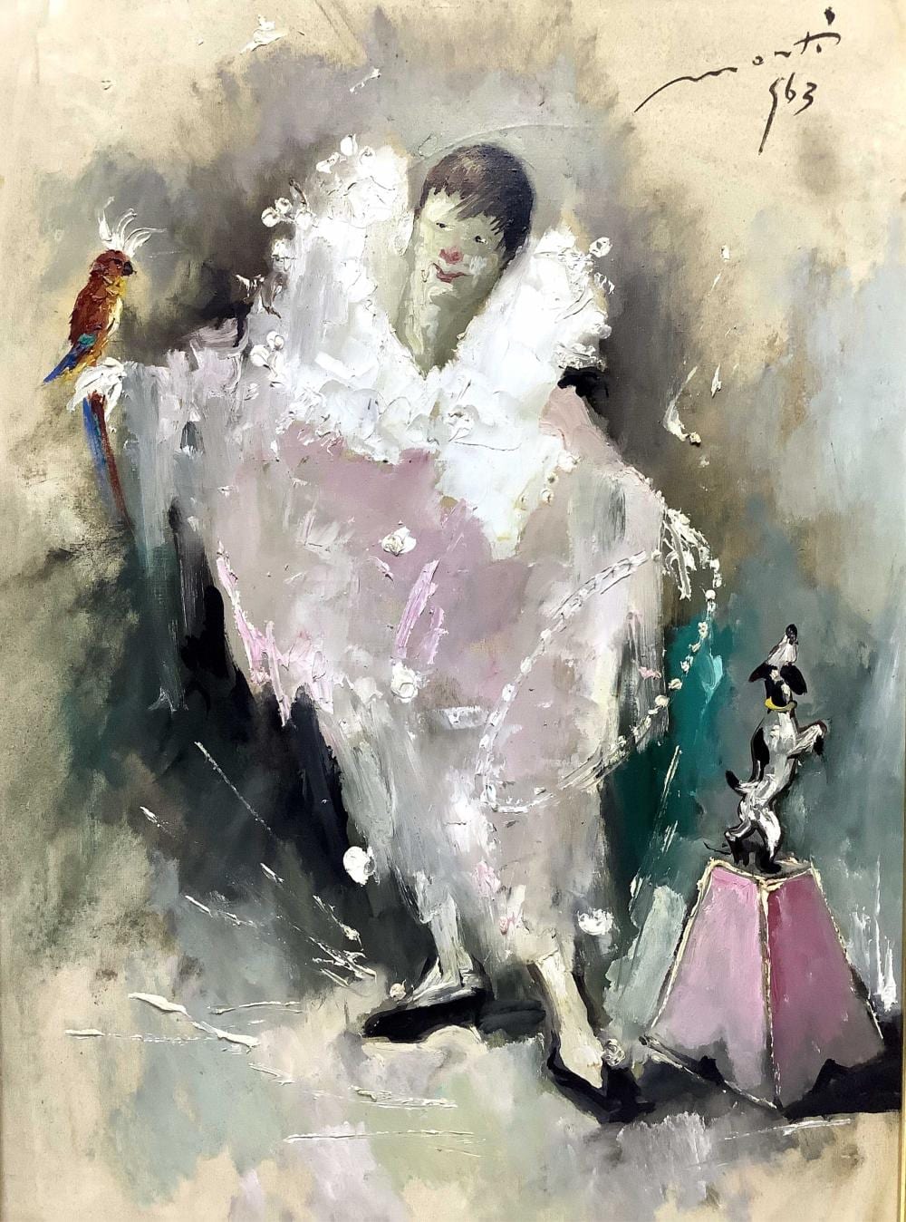 Cesare Monti comparable auction result: cesare monti 1891 1952 clown oil on canvas