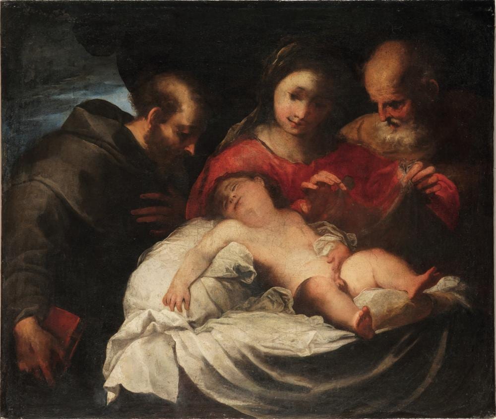 Valerio Castello comparable auction result: valerio castello 1624 genova 1659 genova madonna con bambino e san francesco