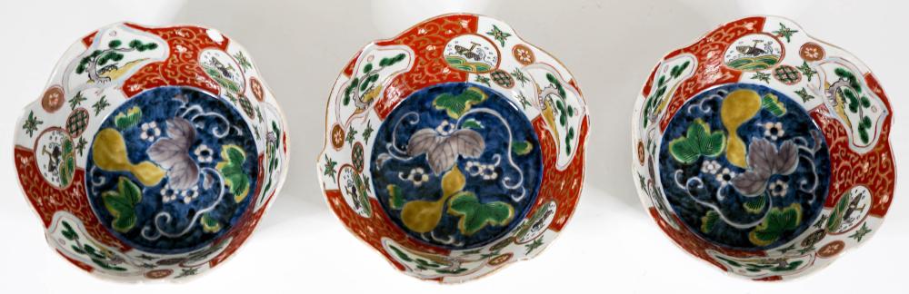 (3) Antique Asian Porcelain Bowls sold by Grant Zahajko Auctions, LLC, lot 84 — auction record photograph