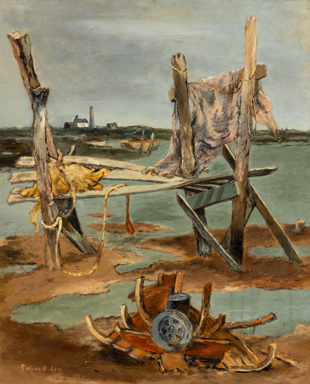 Julian Edwin Levi comparable auction result: julian e levi american 1900 1982 wharf 1940