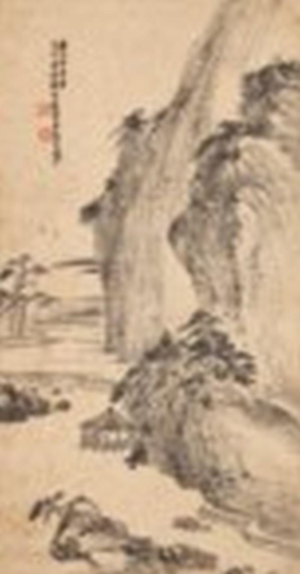 Xiao Junxian comparable auction result: xiao junxian 1865 1948 pavilion by the river hanging scroll ink on paper