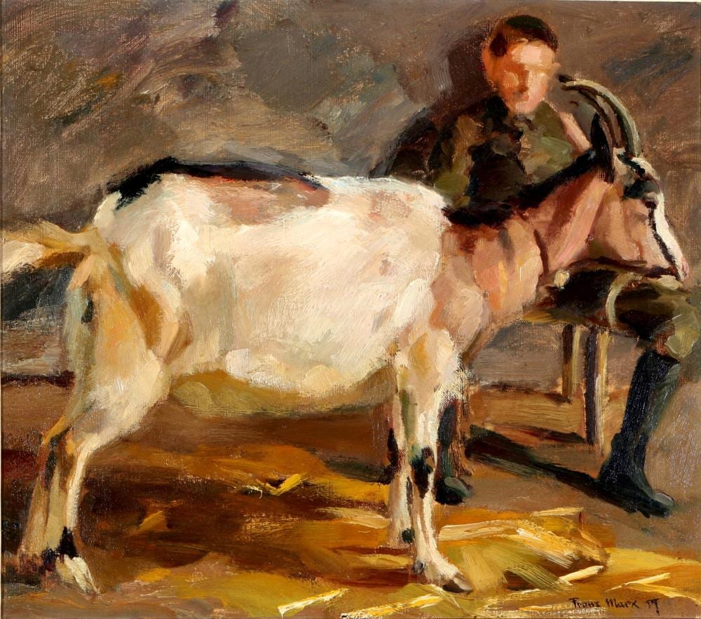 Franz Marx comparable auction result: franz marx 1889 1960 farmer with goat bauer mit ziege