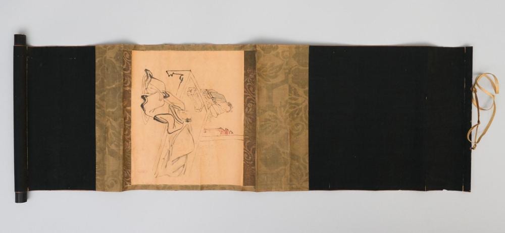 Watanabe Kazan comparable auction result: watanabe kazan old man and woman kakejiku