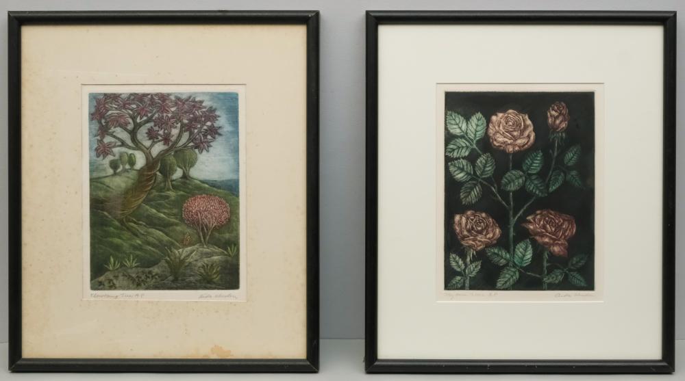 Aida Whedon comparable auction result: aida whedon pair of hand colored etchings