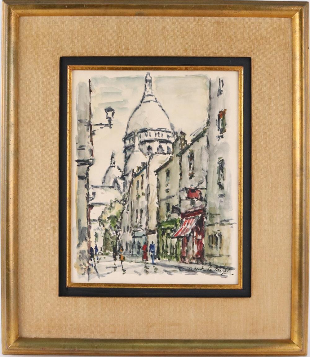 Robert LeBerger comparable auction result: robert le berger watercolor parisian scene