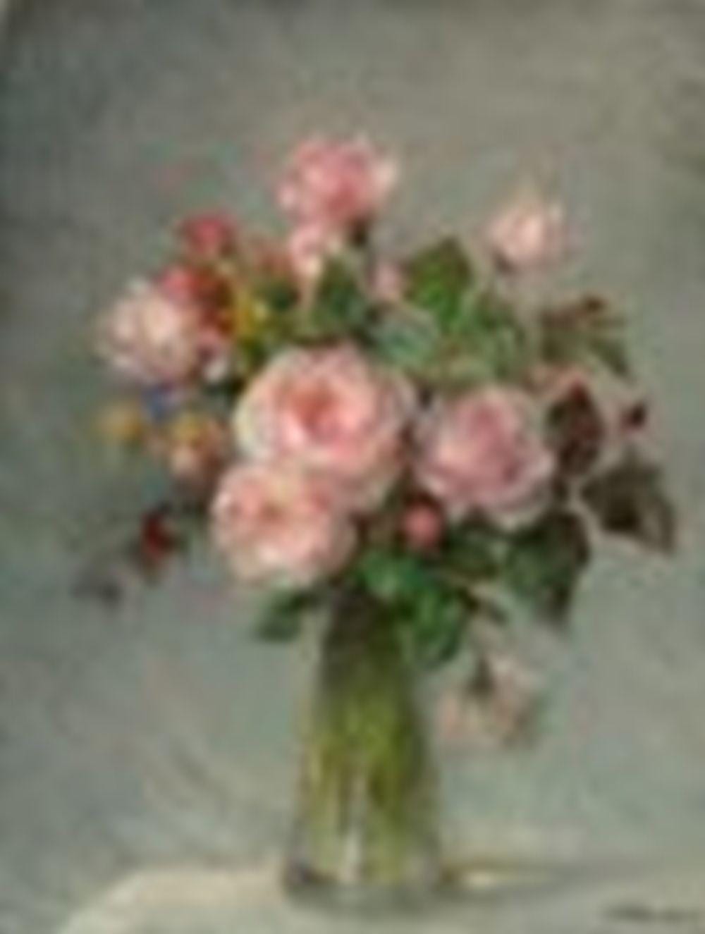 Bertha Wegmann comparable auction result: bertha wegmann danish 1847 1926 roses in a glass vase oil on canvas 21