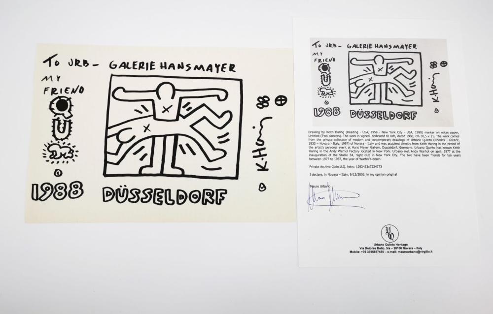 KEITH HARING DRAWING sold by Auktionshaus Rheine, lot 162 — auction record photograph