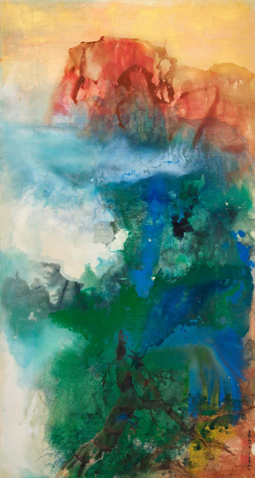 張大千　秋山夕照 | Zhang Daqian, Autumn Mountains in Twilight comparable sale