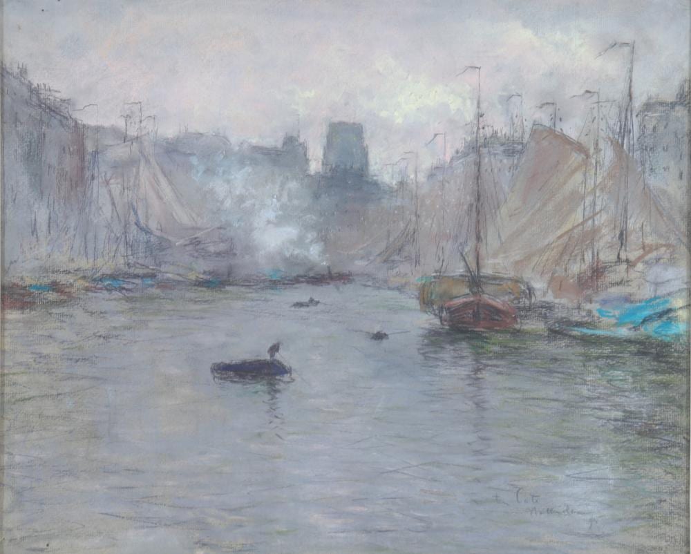 Siebe Johannes ten Cate comparable auction result: siebe johannes ten cate 1858 1908 viaduct in rotterdam watercolor
