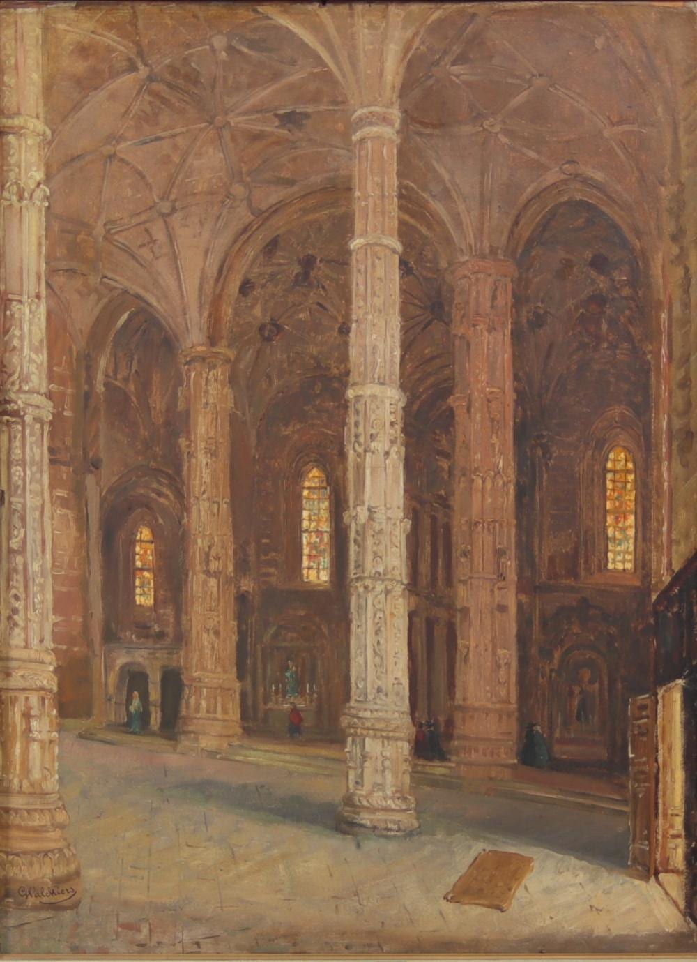 Gustave Walckiers comparable auction result: gustave walckiers 1831 1891 oil on canvas cathedral interior