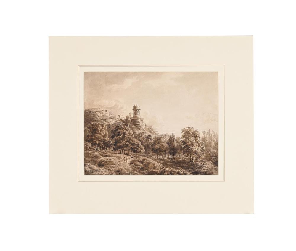 Cornelius Varley comparable auction result: cornelius varley british 1781 1873 landscape with a hillside town with another