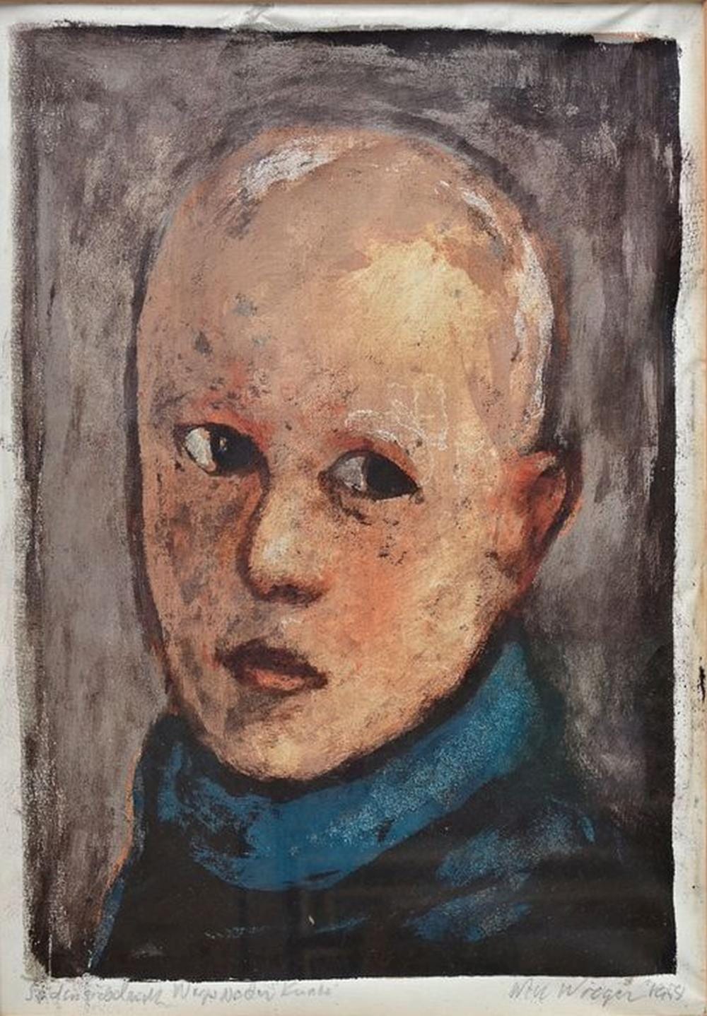 Wilhelm Wieger comparable auction result: wieger worpsweder knabe serigraph