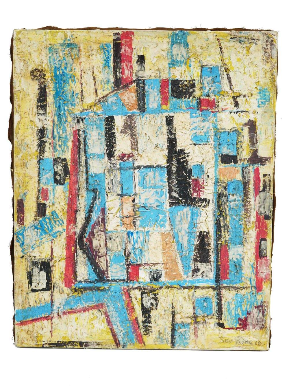 ABSTRACT CHINESE OIL PAINTING BY SOO PIENG CHEONG sold by Antique Arena Inc, lot 54 — auction record photograph