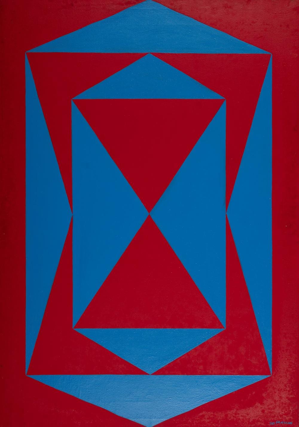 Galliano Mazzon comparable auction result: galliano mazzon 1896 1978 untitled motivo della clessidra rosso e azzurro 1967