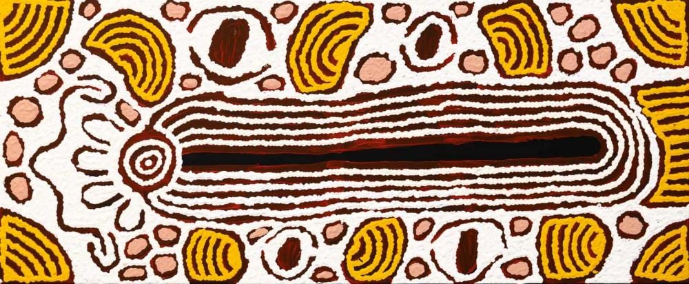 Barbara Reid Napangardi comparable auction result: barbara reid napangardi women s business acrylic on linen