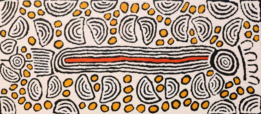 Barbara Reid Napangardi comparable auction result: barbara reid napangardi women s business acrylic on linen