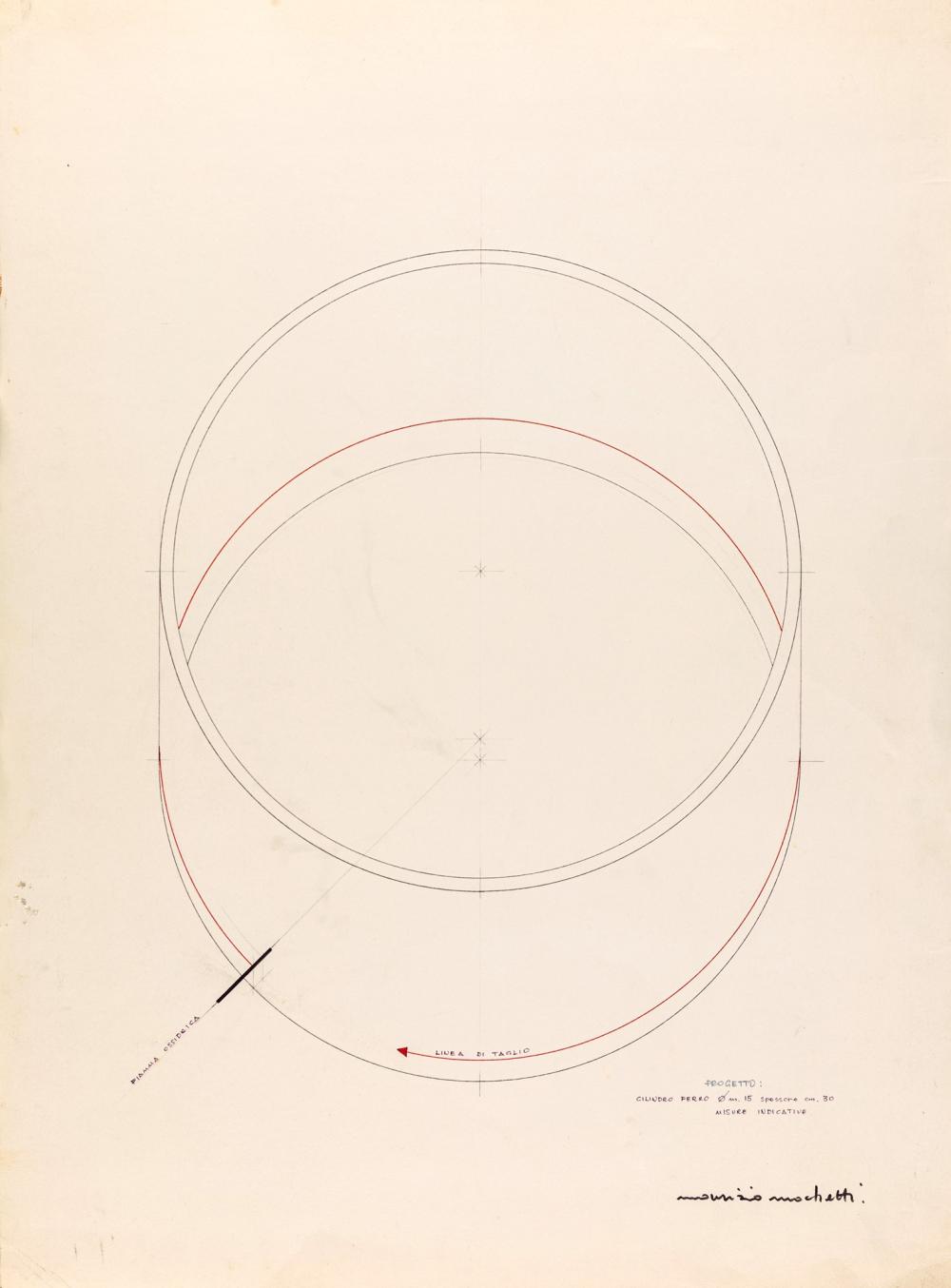 Maurizio Mochetti comparable auction result: maurizio mochetti roma 1940 project pencil and markers on paper cm 76x57 signature maurizio mochetti at the bottom right coll carla panicali rome coll corrado rava rome