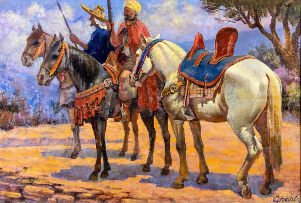 Jalal Gharbi comparable auction result: jalal gharbi tunisia ny 1920 2005 oil painting