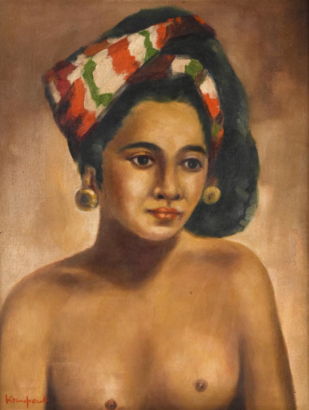 sujatno koempoel 1912 1987 balinese woman signed lower left canvas h 54 5 cm w 42 5 cm · Zeeuws Veilinghuis · 2023-12-13 Sujano Koempoel comparable auction result: sujatno koempoel 1912 1987 balinese woman signed lower left canvas h 54 5 cm w 42 5 cm