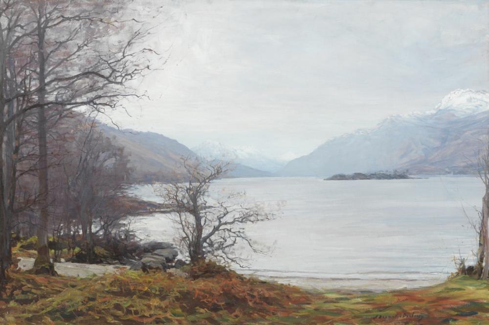 Alexander Brownlie Docharty comparable auction result: alexander brownlie docharty british 1862 1940 extensive view of a highland loch