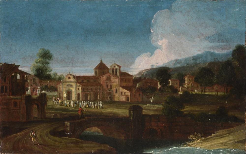 Antonio Diziani comparable auction result: antonio diziani venezia 1737 1797 paesaggio con borgo e processione