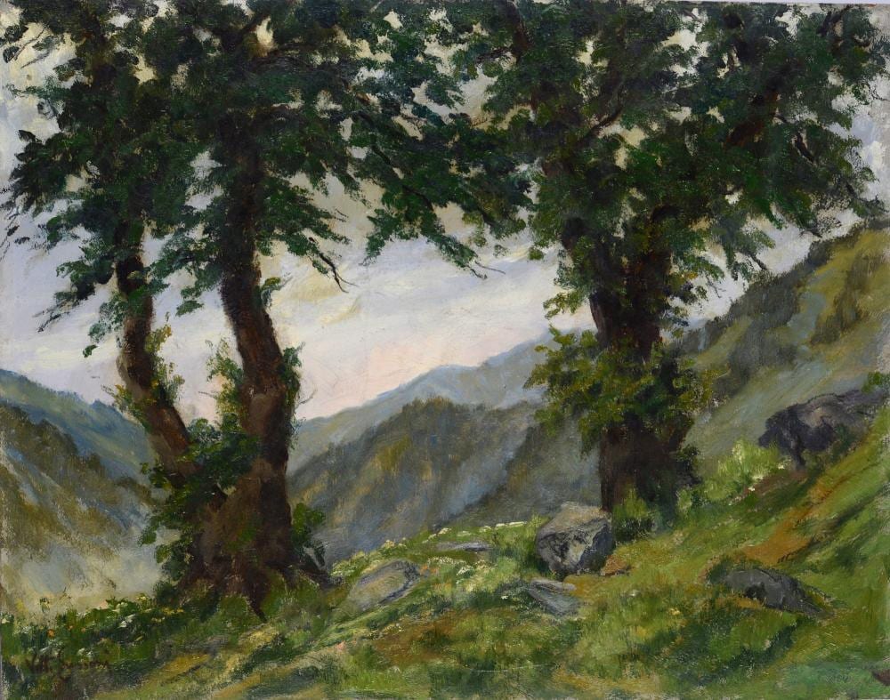 Vittorio Gussoni comparable auction result: vittorio gussoni milano 1893 1968 paesaggio con alberi