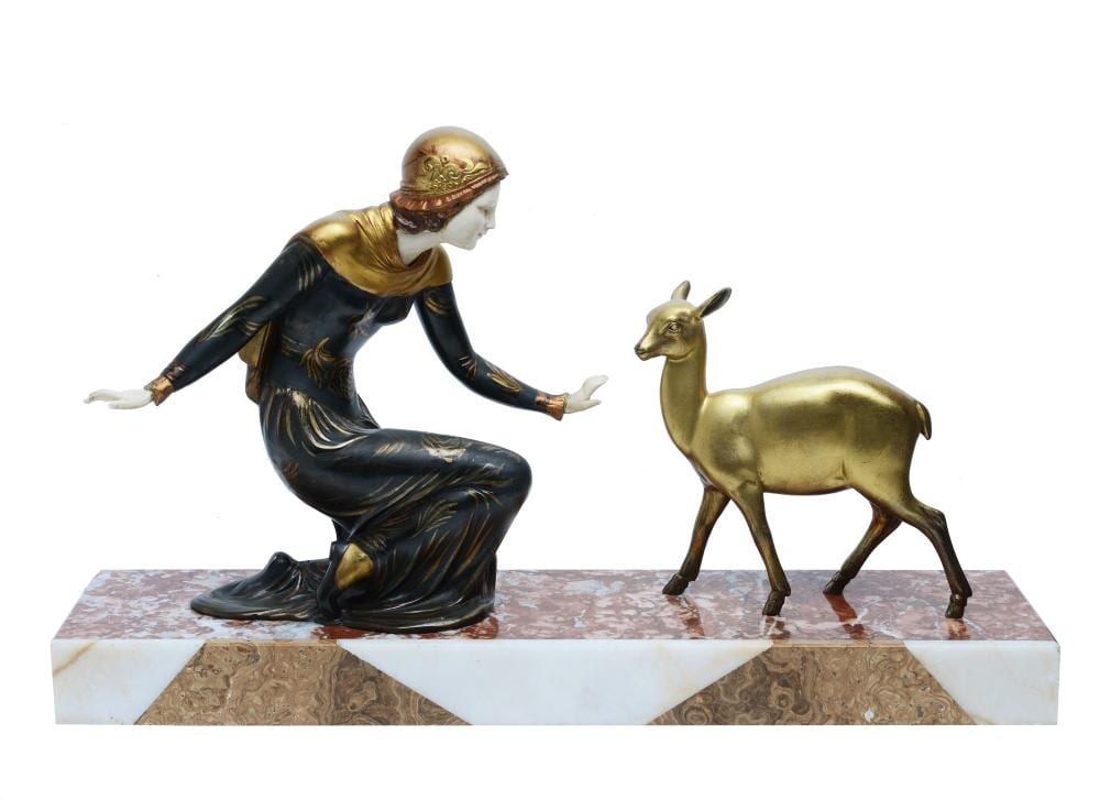 Georges Gori comparable auction result: georges gori parigi xix xx dama con cerbiatto