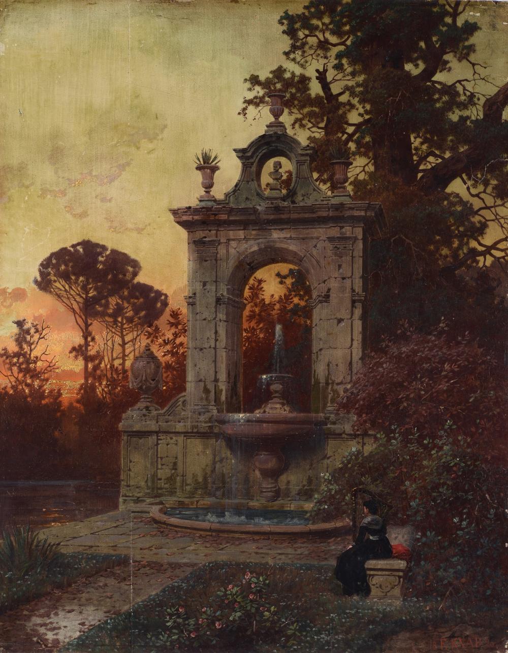 Ferdinand Knab comparable auction result: ferdinand knab 1834 1902 la fontana del parco 1896