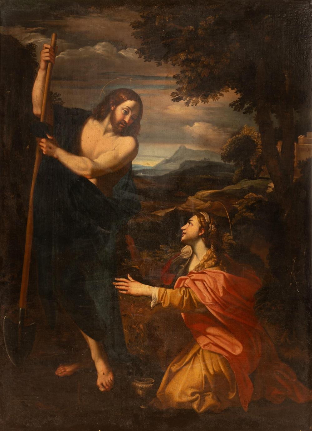 Giacinto Gimignani comparable auction result: giacinto gimignani attribuito a pistoia 1606 roma 1681 noli me tangere olio su tela cm 133x99 con cornice cm 158x120