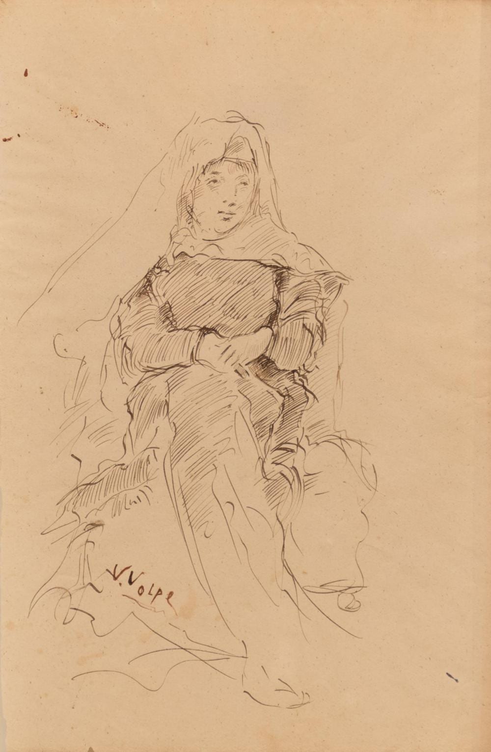 Vincenzo (1854) Volpe comparable auction result: vincenzo volpe grottaminarda 1855 napoli 1929 ritratto muliebre china su carta cm 30 5x20 5 con cornice a giorno cm 42x30