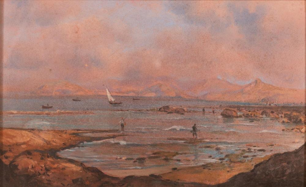Mario Mirabella comparable auction result: mario mirabella palermo 1870 palermo 1931 paesaggio marino pastello su cartone cm 24x40