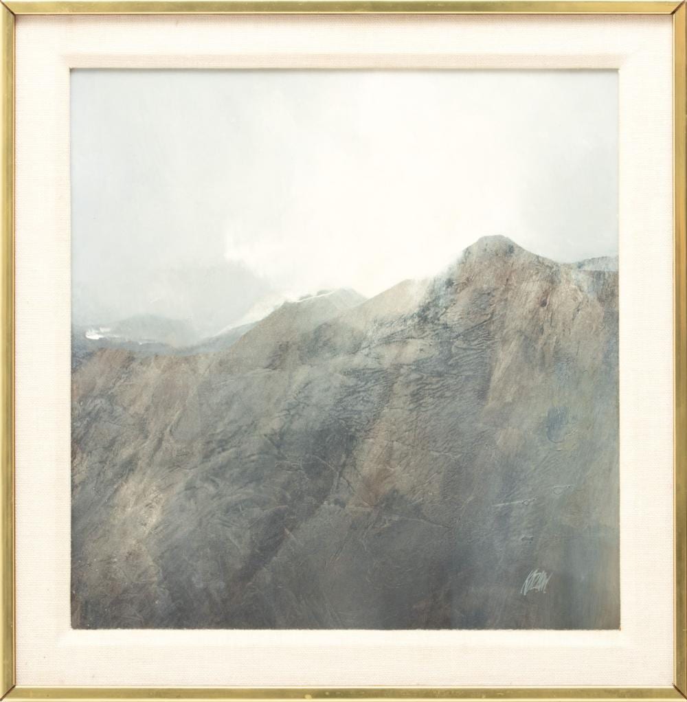 Richard Kozlow comparable auction result: richard kozlow american 1926 2008 acrylic on artist board ca 1975 untitled landscape h 18 w 17