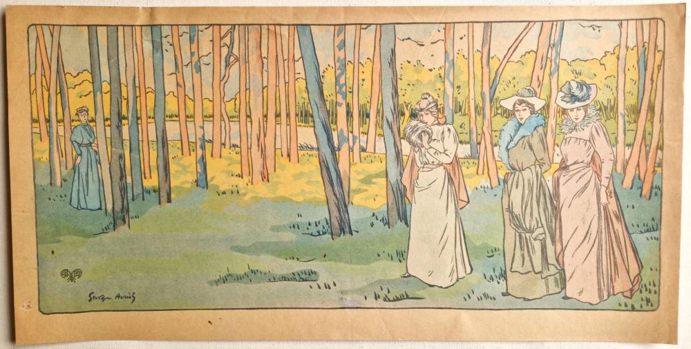 Georges Auriol comparable auction result: georges auriol 1863 1938 la promenade au bois circa 1890 la feuille