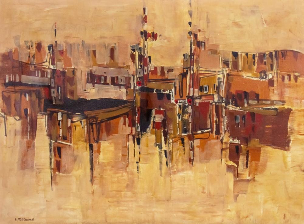 Efraim Modzelevich comparable auction result: efraim modzelevich 1931 1995 oil on canvas