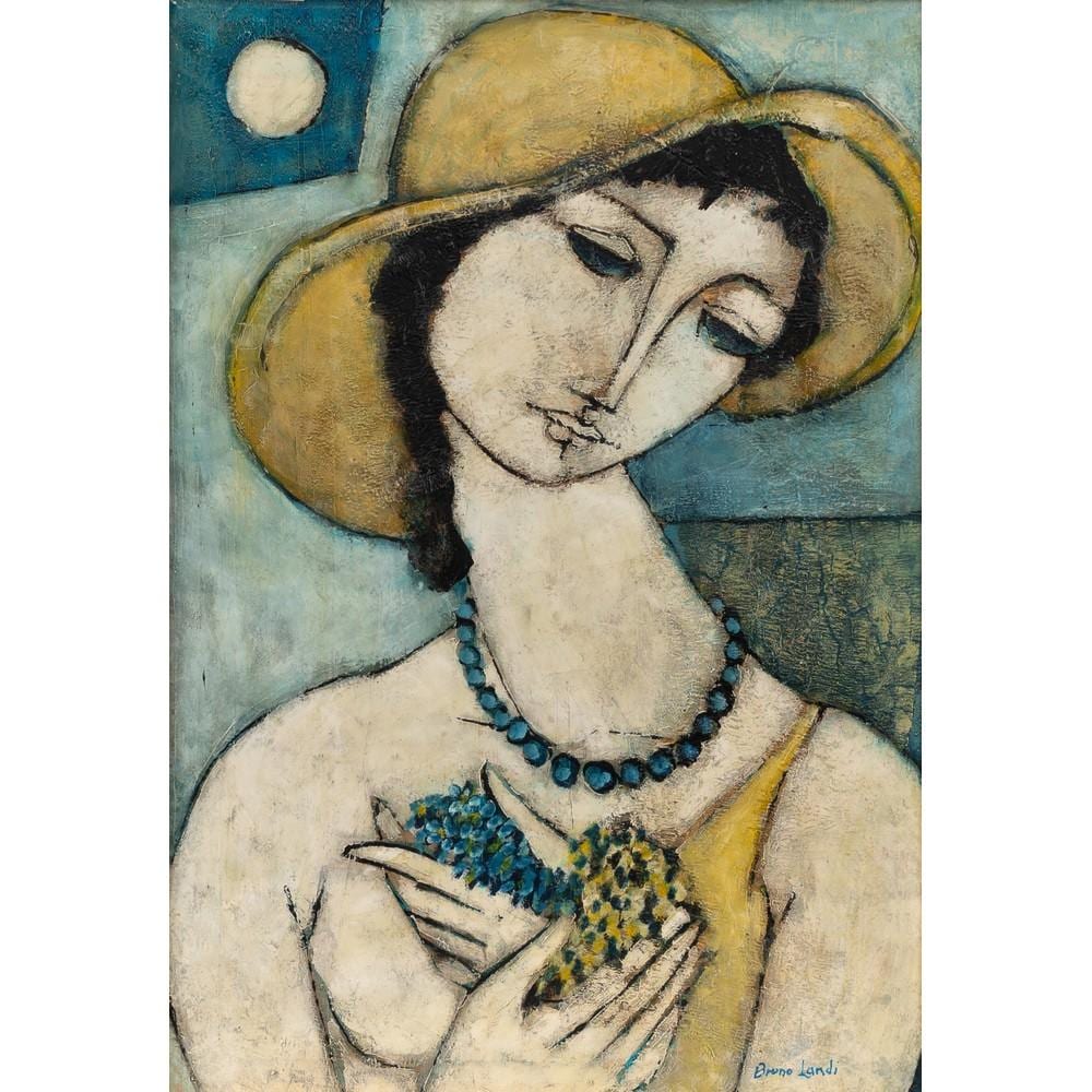 Bruno Landi comparable auction result: bruno landi donna olio su tela