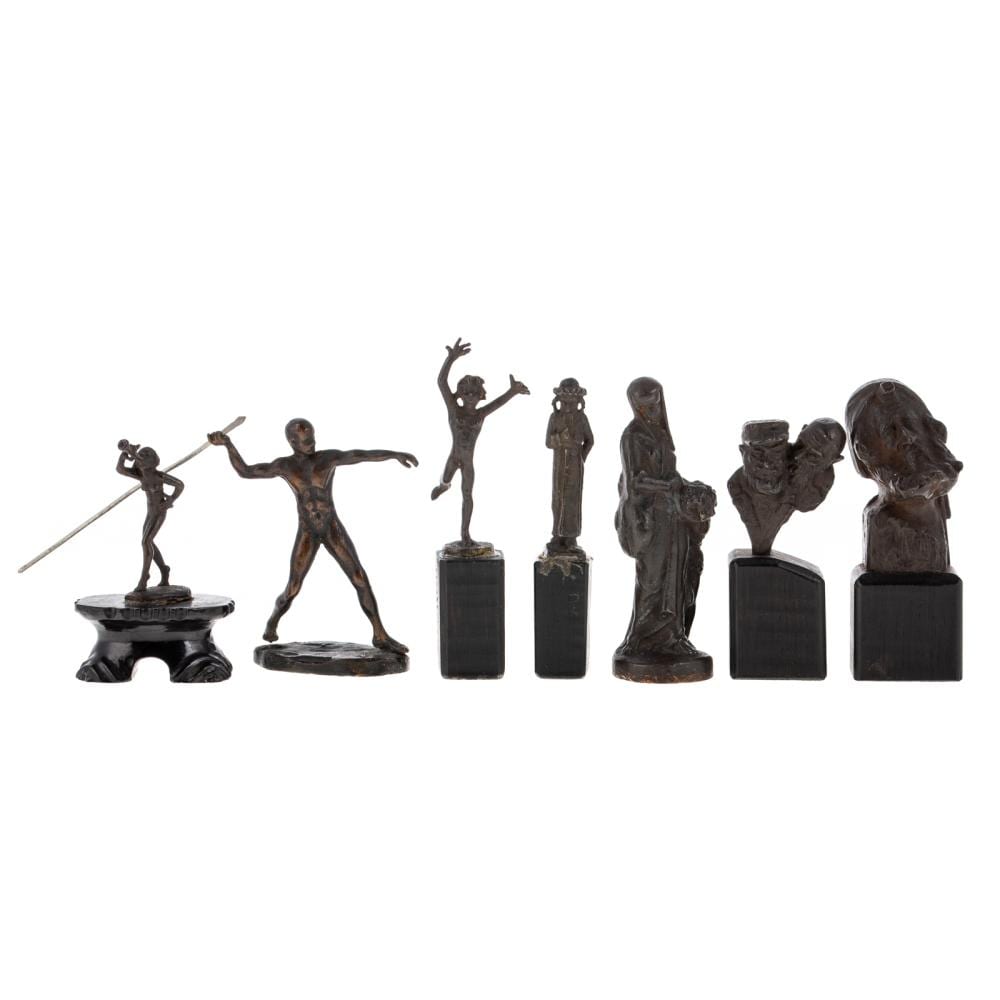 Louis Rosenthal comparable auction result: louis chatel rosenthal seven miniature bronze figures