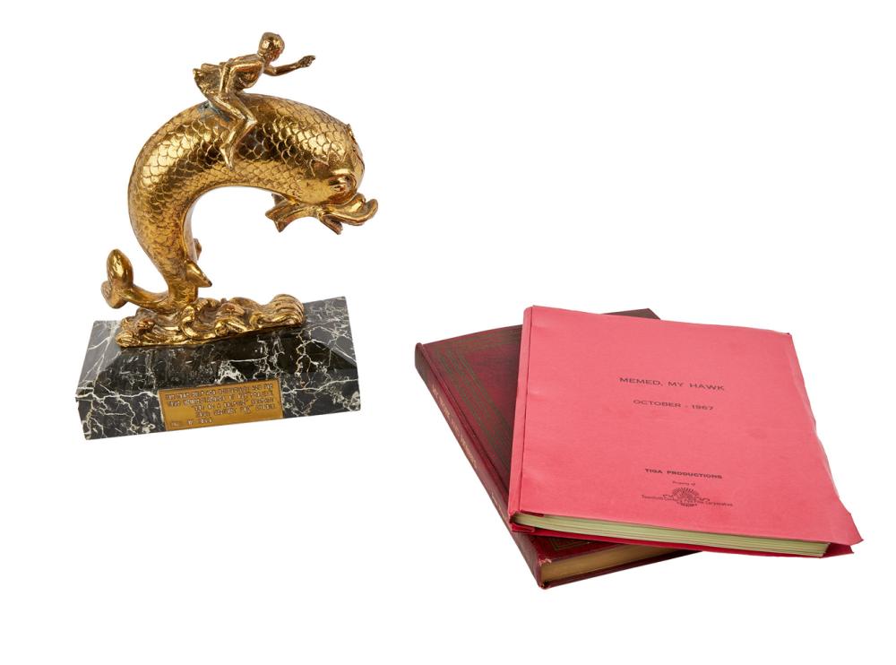 Jean Negulesco comparable auction result: jean negulesco boy on a dolphin sculpture and personalized scrapbook