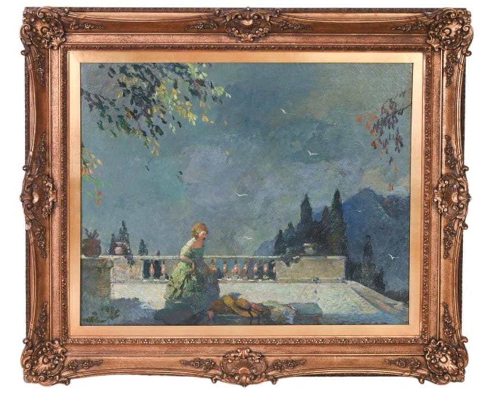 Ettore Caser comparable auction result: ettore caser signed impressionist oil painting