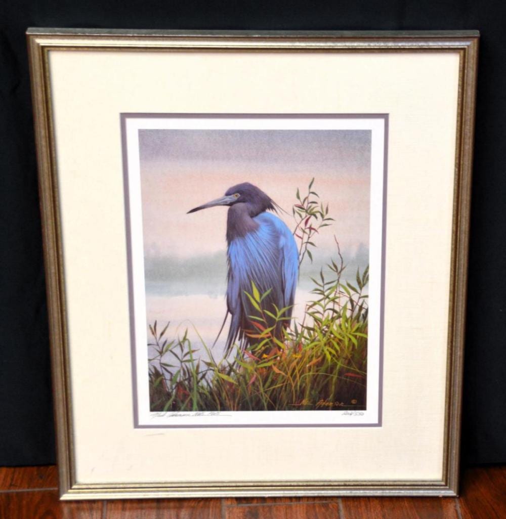 Neil Adamson comparable auction result: neil adamson signed numbered print of blue heron