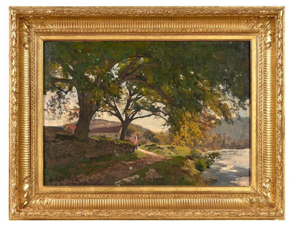 Louis Alexandre Cabie comparable auction result: louis alexandre cabie 1853 1939 chemin ombrag vers la ferme huile su