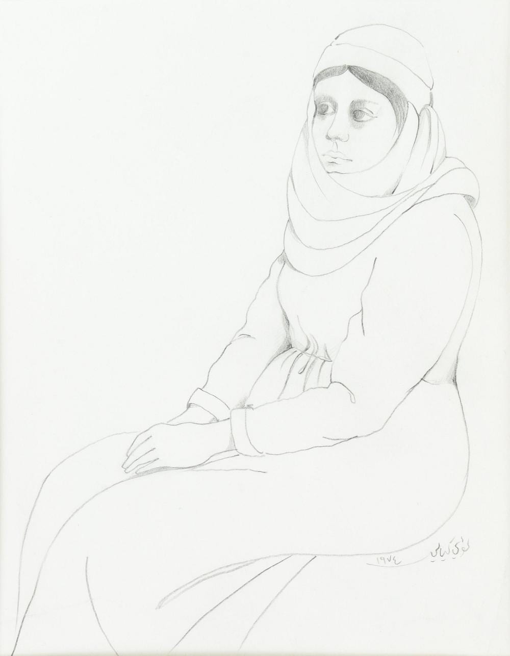 Louay Kayali comparable auction result: louay kayali 1934 1978 senza titolo 1974 grafi